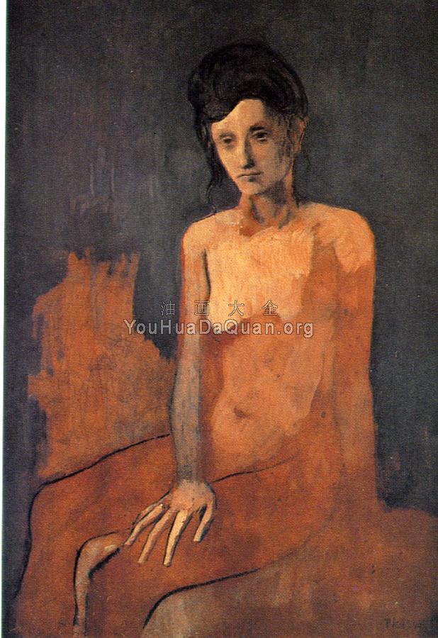 坐着的裸体女人 - 巴勃罗·毕加索